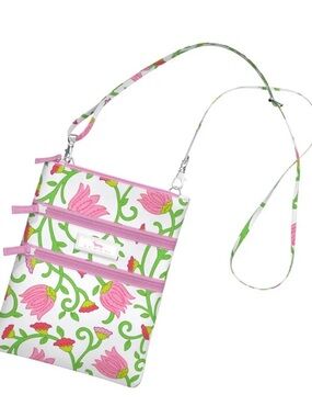 Scout Floral Crossbody Bag in Pink and Green on White